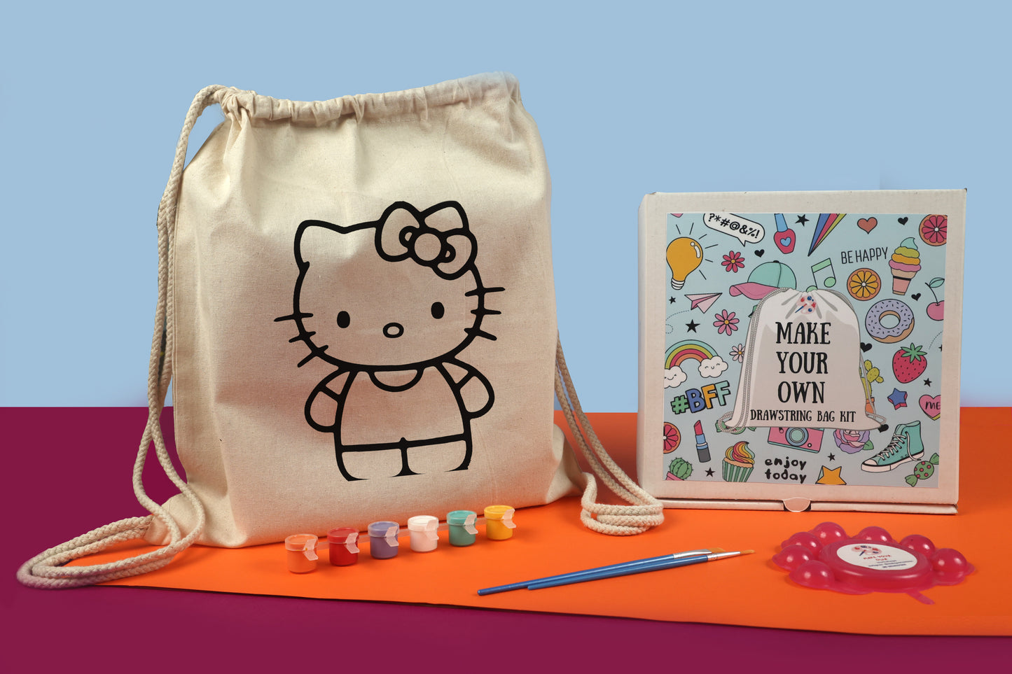 DIY Hello Kitty DrawString Bag Painting Kit