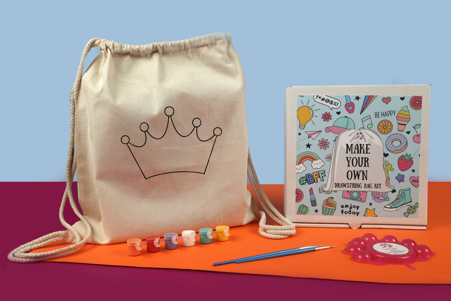 DIY Crown DrawString Bag Painting Kit